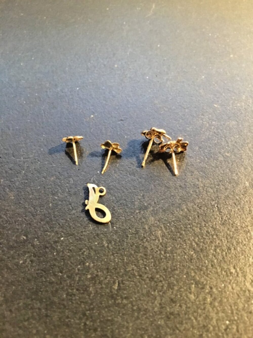 10k Yellow Gold== Scrap, Broken EARRINGS, PENDANT== .56 Grams==ACID TESTED= - Picture 3 of 3